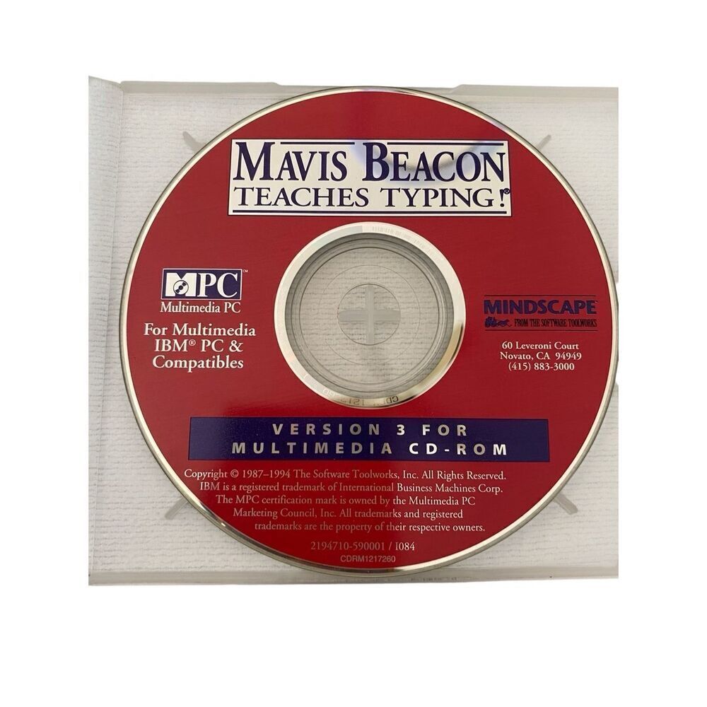 Mavis Beacon Teaches Typing Version 3 Multimedia CD ROM IBM PC And Compatibles